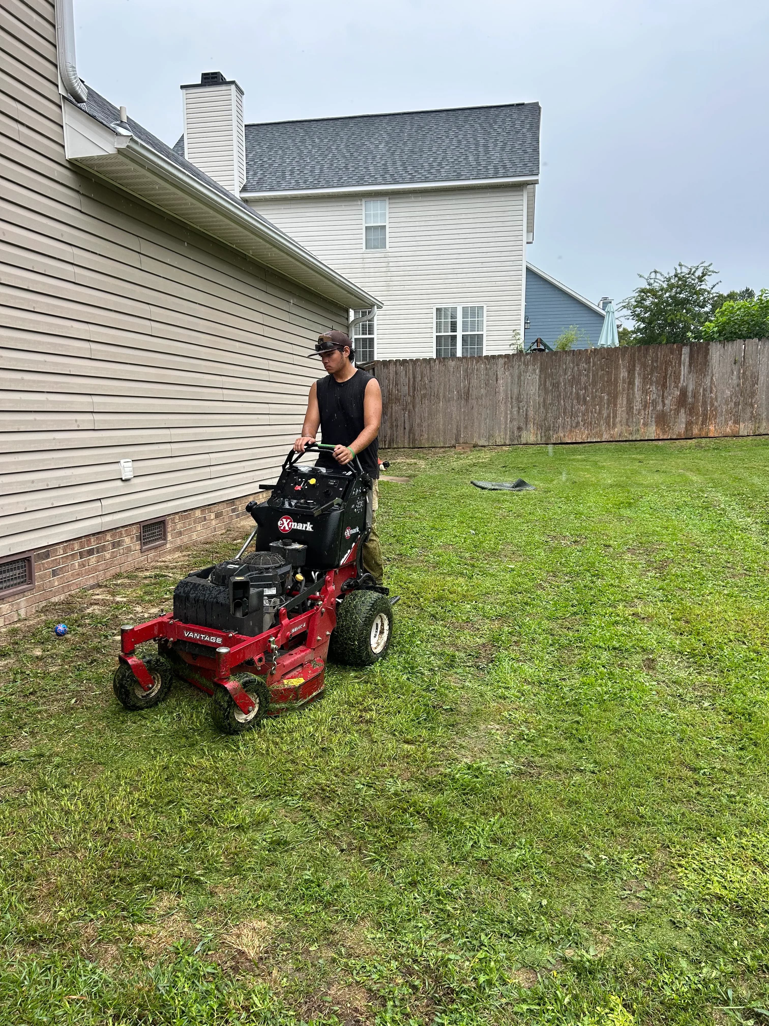 Lawn before or during a heavier cut in Fayetteville